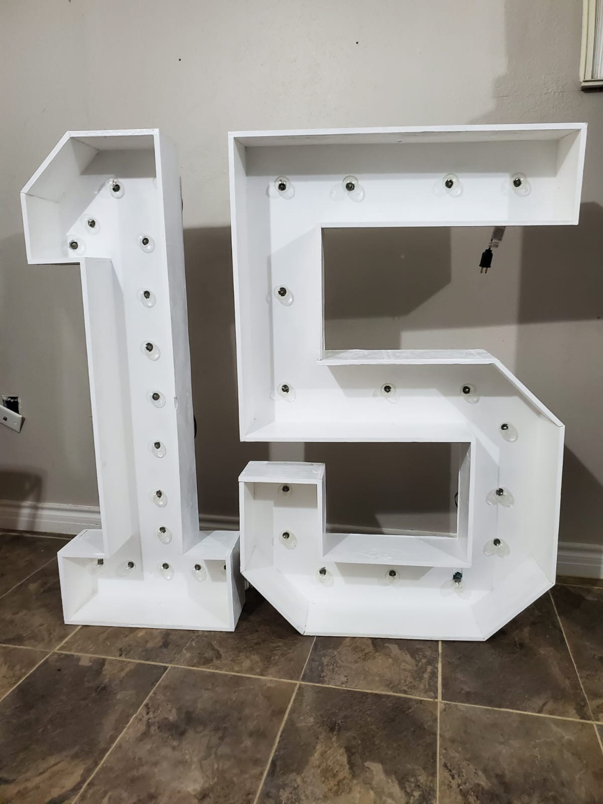Lighted Box Number 15 For Quinceañera