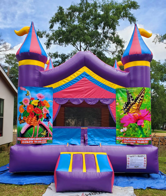 Bounce House Rental: Enchanted Castle! - Purple, Blue & Yellow Castle