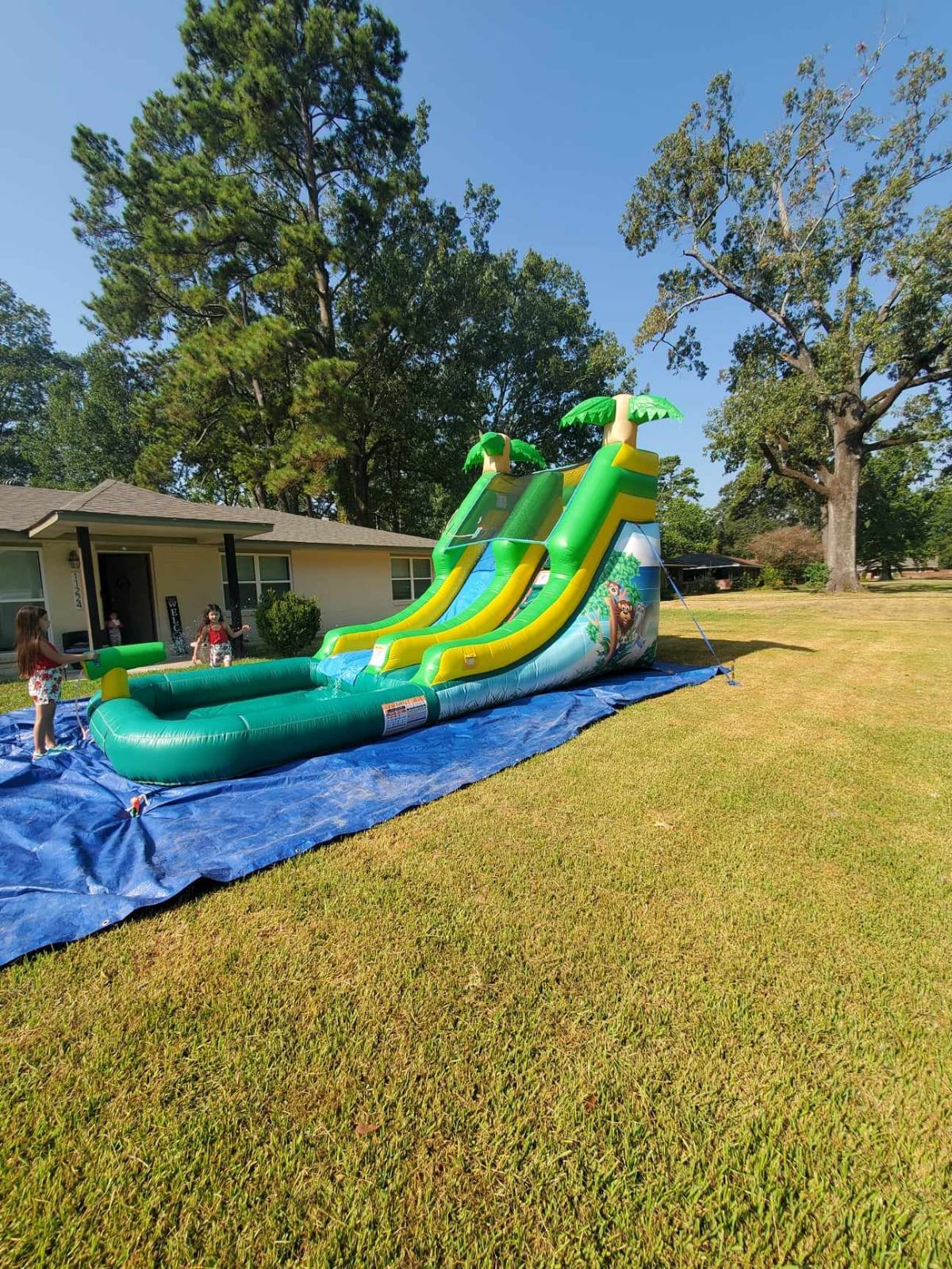 Tropical Oasis Inflatable Water Slide