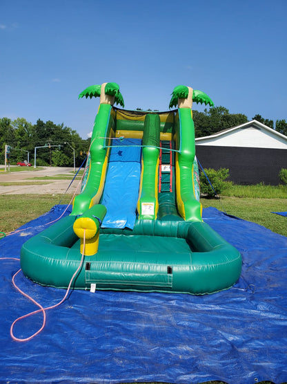Tropical Oasis Inflatable Water Slide