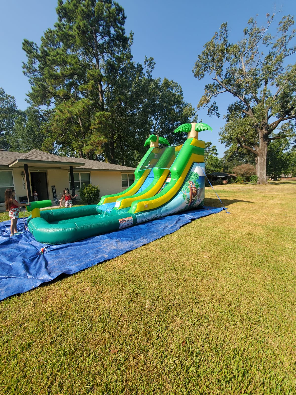 Tropical Oasis Inflatable Water Slide