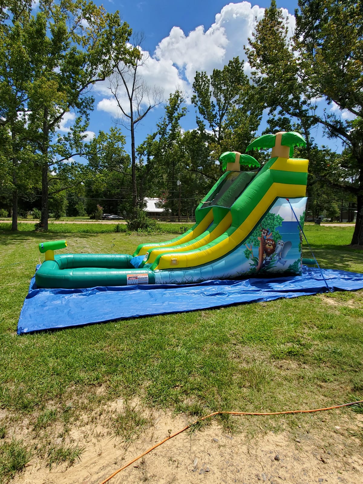 Tropical Oasis Inflatable Water Slide