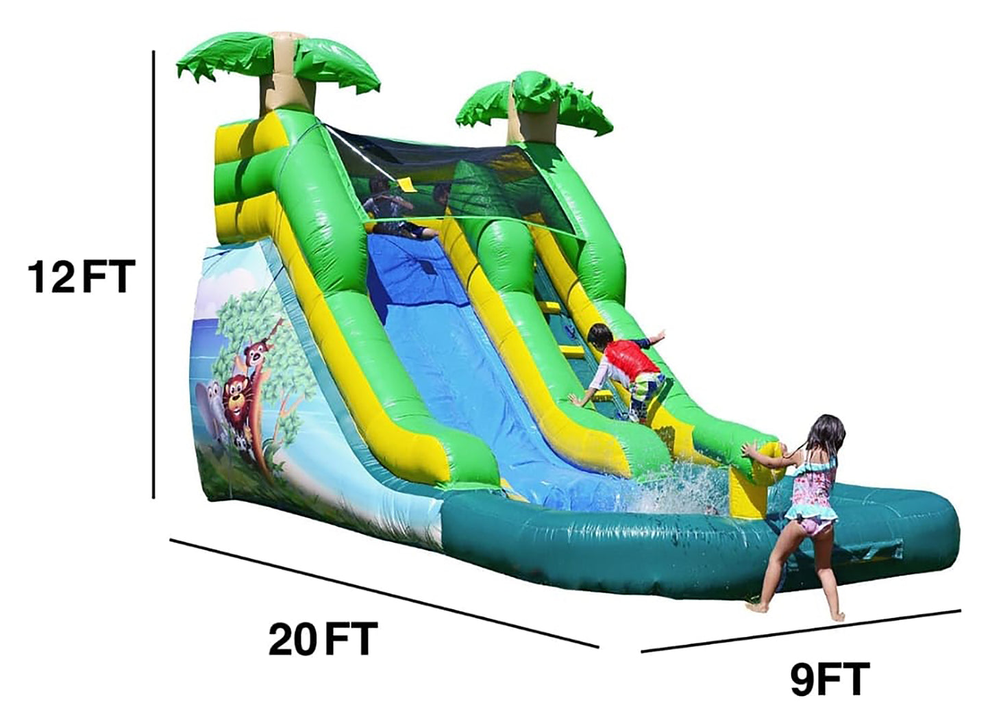 Tropical Oasis Inflatable Water Slide