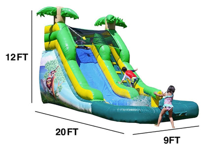 Tropical Oasis Inflatable Water Slide