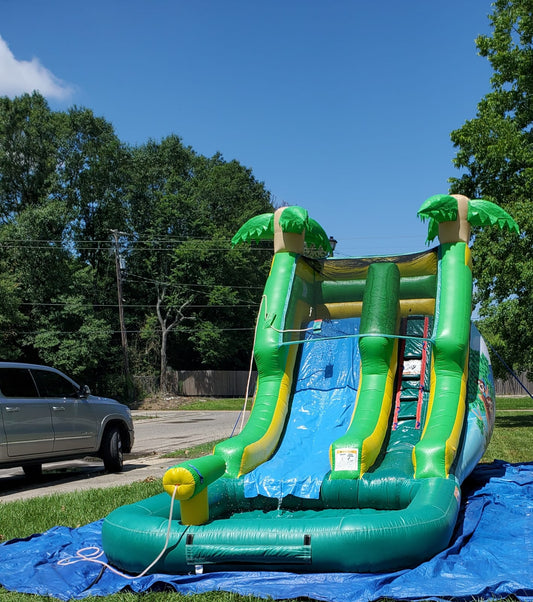 Tropical Oasis Inflatable Water Slide