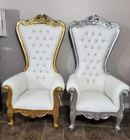 Throne Chair - Silver & Gold