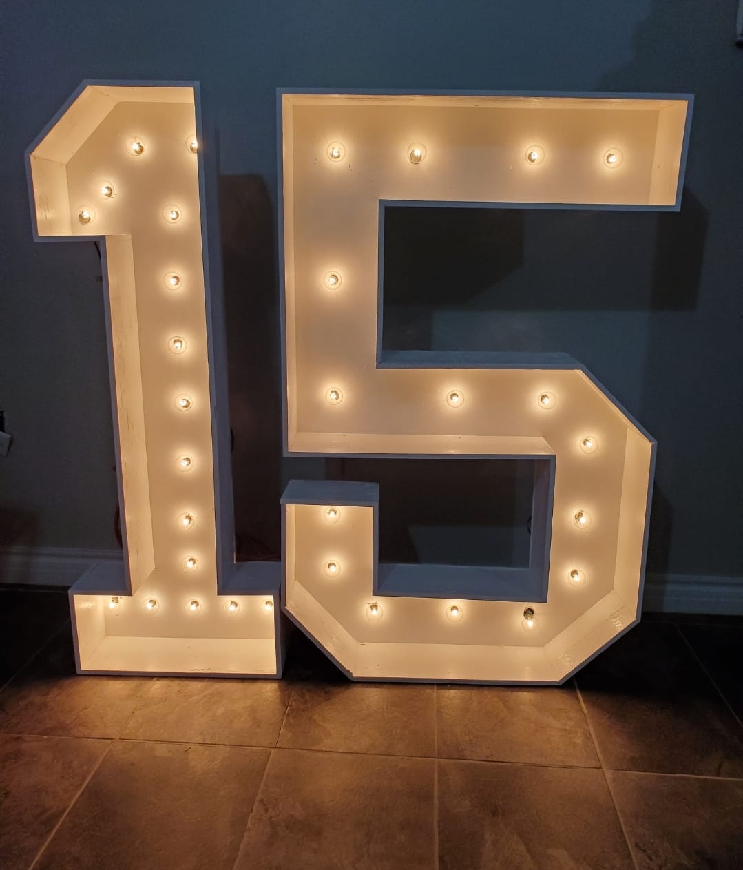 Lighted Box Number 15 For Quinceañera